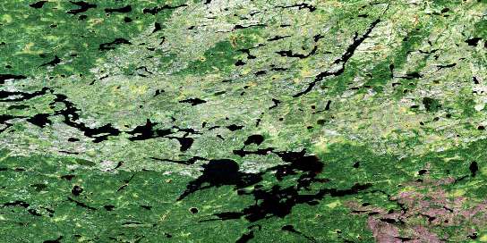 Otoonabee Lake Satellite Map 052O15 at 1:50,000 scale - National Topographic System of Canada (NTS) - Orthophoto