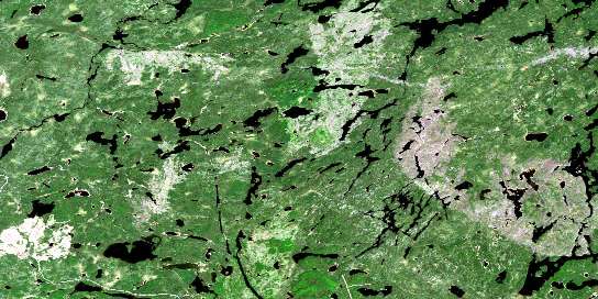 Sim Lake Satellite Map 052P01 at 1:50,000 scale - National Topographic System of Canada (NTS) - Orthophoto