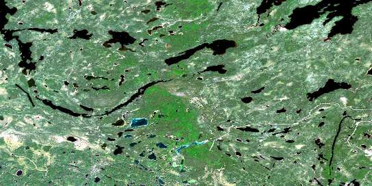 Kilbarry Lake Satellite Map 052P02 at 1:50,000 scale - National Topographic System of Canada (NTS) - Orthophoto