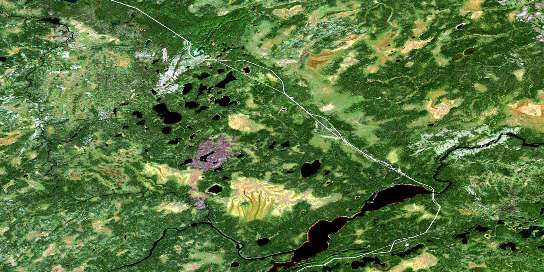 Lysander Lake Satellite Map 052P13 at 1:50,000 scale - National Topographic System of Canada (NTS) - Orthophoto