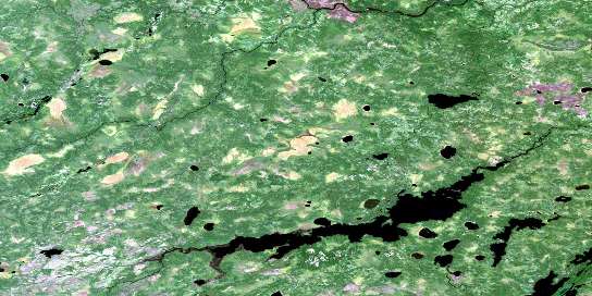Totogan Lake Satellite Map 053A03 at 1:50,000 scale - National Topographic System of Canada (NTS) - Orthophoto