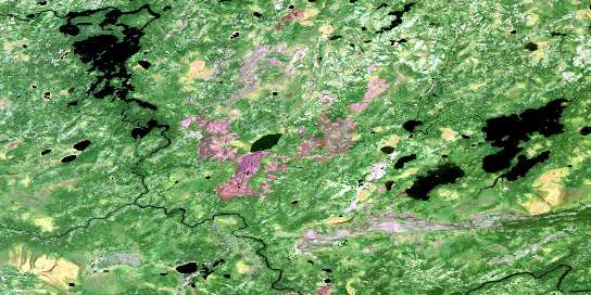 Wigwascence Lake Satellite Map 053A06 at 1:50,000 scale - National Topographic System of Canada (NTS) - Orthophoto