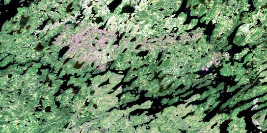 Sennett Lake Satellite Map 053A15 at 1:50,000 scale - National Topographic System of Canada (NTS) - Orthophoto
