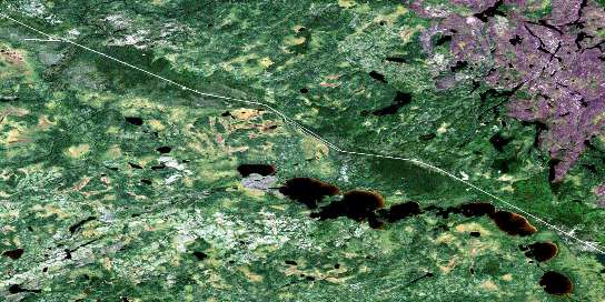 Menako Lakes Satellite Map 053B01 at 1:50,000 scale - National Topographic System of Canada (NTS) - Orthophoto