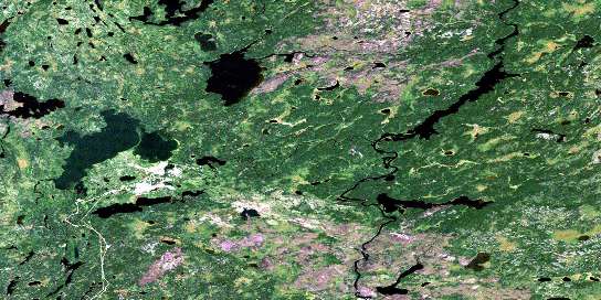 Opapimiskan Lake Satellite Map 053B09 at 1:50,000 scale - National Topographic System of Canada (NTS) - Orthophoto