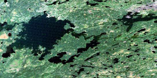 Weagamow Lake Satellite Map 053B14 at 1:50,000 scale - National Topographic System of Canada (NTS) - Orthophoto