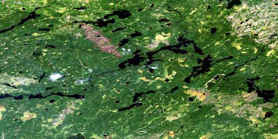 Laughton Lake Satellite Map 053C08 at 1:50,000 scale - National Topographic System of Canada (NTS) - Orthophoto