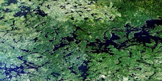 Stout Lake Satellite Map 053D02 at 1:50,000 scale - National Topographic System of Canada (NTS) - Orthophoto