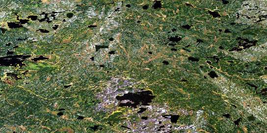 Lewis Lake Satellite Map 053D12 at 1:50,000 scale - National Topographic System of Canada (NTS) - Orthophoto