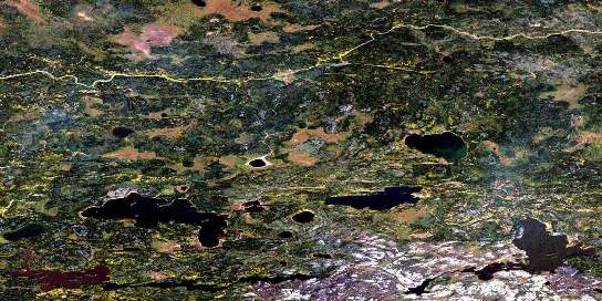 Gorman Lake Satellite Map 053E02 at 1:50,000 scale - National Topographic System of Canada (NTS) - Orthophoto