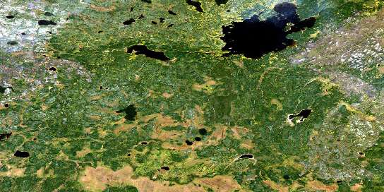 Cantin Lake Satellite Map 053E06 at 1:50,000 scale - National Topographic System of Canada (NTS) - Orthophoto