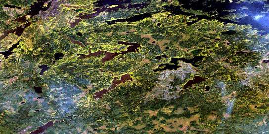 Air photo: Wapus Bay Satellite Image map 053E10 at 1:50,000 Scale