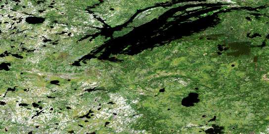 Bigstone Lake Satellite Map 053E12 at 1:50,000 scale - National Topographic System of Canada (NTS) - Orthophoto