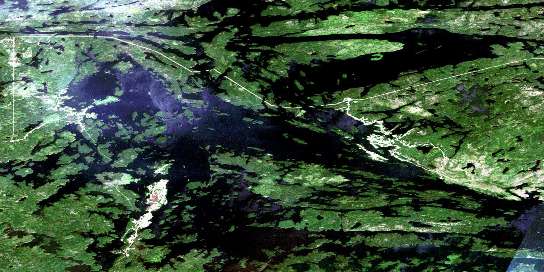 Island Lake Satellite Map 053E15 at 1:50,000 scale - National Topographic System of Canada (NTS) - Orthophoto