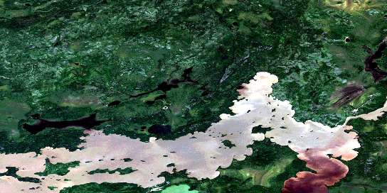 Fidler Lake Satellite Map 053F02 at 1:50,000 scale - National Topographic System of Canada (NTS) - Orthophoto