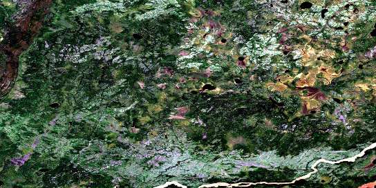 Osaokass Lake Satellite Map 053F08 at 1:50,000 scale - National Topographic System of Canada (NTS) - Orthophoto