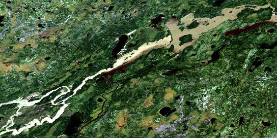 Muskrat Dam Lake Satellite Map 053G05 at 1:50,000 scale - National Topographic System of Canada (NTS) - Orthophoto