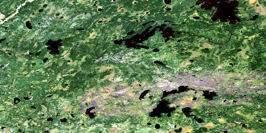 Munekun Lake Satellite Map 053G06 at 1:50,000 scale - National Topographic System of Canada (NTS) - Orthophoto
