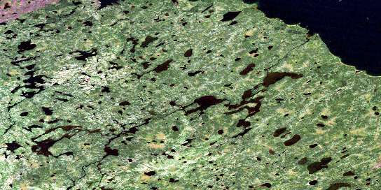 Bug Lake Satellite Map 053G09 at 1:50,000 scale - National Topographic System of Canada (NTS) - Orthophoto