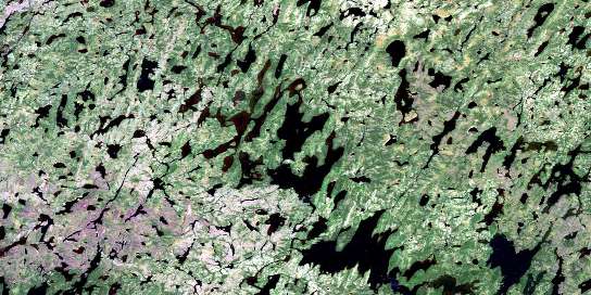 Reeb Lake Satellite Map 053H02 at 1:50,000 scale - National Topographic System of Canada (NTS) - Orthophoto
