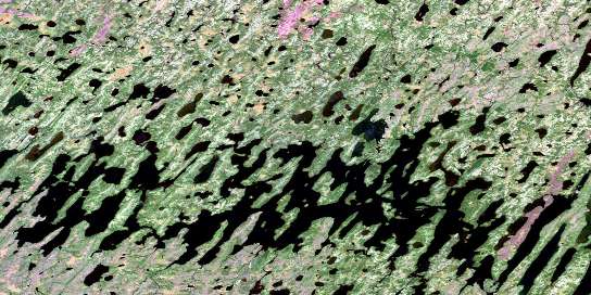 Shibogama Lake Satellite Map 053H09 at 1:50,000 scale - National Topographic System of Canada (NTS) - Orthophoto