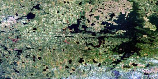 Stull Lake Satellite Map 053K07 at 1:50,000 scale - National Topographic System of Canada (NTS) - Orthophoto