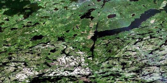 Opom Lake Satellite Map 053L03 at 1:50,000 scale - National Topographic System of Canada (NTS) - Orthophoto