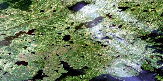 Vermilyea Lake Satellite Map 053L10 at 1:50,000 scale - National Topographic System of Canada (NTS) - Orthophoto