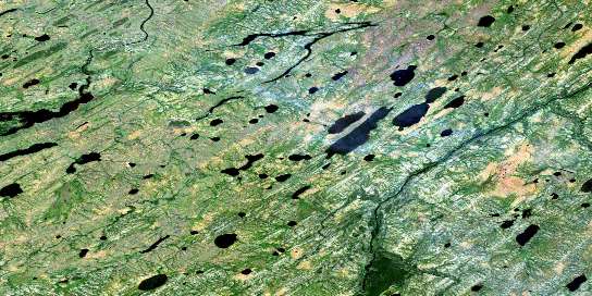 Kinosewkenaw Lake Satellite Map 053N12 at 1:50,000 scale - National Topographic System of Canada (NTS) - Orthophoto