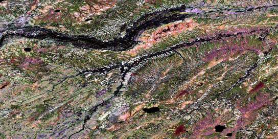 Kekayaw River Satellite Map 053N13 at 1:50,000 scale - National Topographic System of Canada (NTS) - Orthophoto