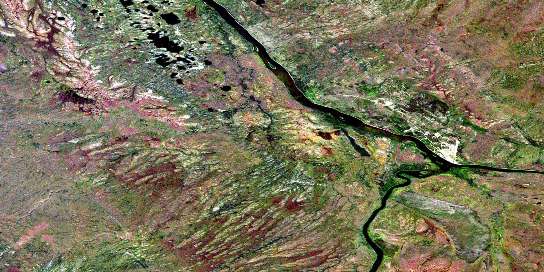Shamattawa Satellite Map 053N16 at 1:50,000 scale - National Topographic System of Canada (NTS) - Orthophoto