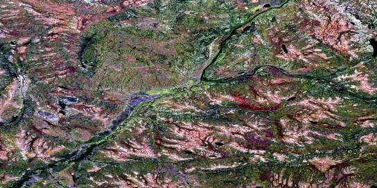 No Title Satellite Map 053O12 at 1:50,000 scale - National Topographic System of Canada (NTS) - Orthophoto