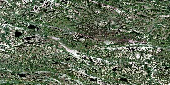 Commission Lake Satellite Map 054A05 at 1:50,000 scale - National Topographic System of Canada (NTS) - Orthophoto