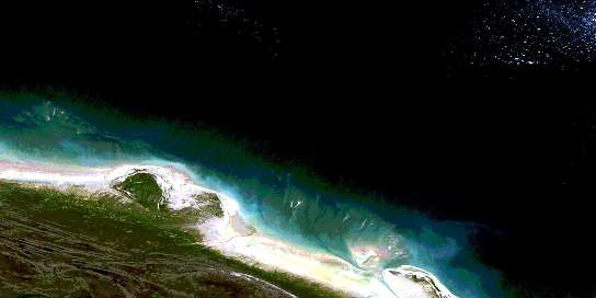 Air photo: West Pen Island Satellite Image map 054A15 at 1:50,000 Scale