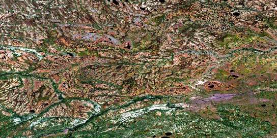 Kiln Creek Satellite Map 054B06 at 1:50,000 scale - National Topographic System of Canada (NTS) - Orthophoto