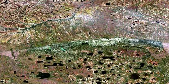 Air photo: Bouchard Lake Satellite Image map 054B07 at 1:50,000 Scale