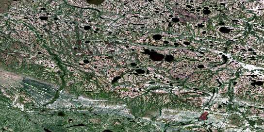 Forsberg Lake Satellite Map 054B08 at 1:50,000 scale - National Topographic System of Canada (NTS) - Orthophoto