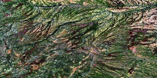 Whalen Lake Satellite Map 054C04 at 1:50,000 scale - National Topographic System of Canada (NTS) - Orthophoto