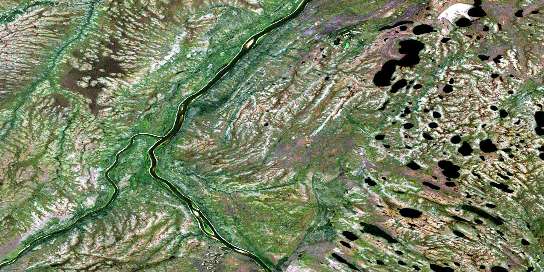 Caruso Lake Satellite Map 054C07 at 1:50,000 scale - National Topographic System of Canada (NTS) - Orthophoto