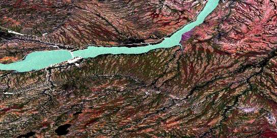 Brooks Creek Satellite Map 054D08 at 1:50,000 scale - National Topographic System of Canada (NTS) - Orthophoto