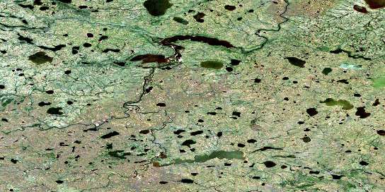 Recluse Lake Satellite Map 054D13 at 1:50,000 scale - National Topographic System of Canada (NTS) - Orthophoto
