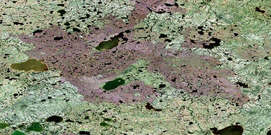 Mistake Lake Satellite Map 054E02 at 1:50,000 scale - National Topographic System of Canada (NTS) - Orthophoto