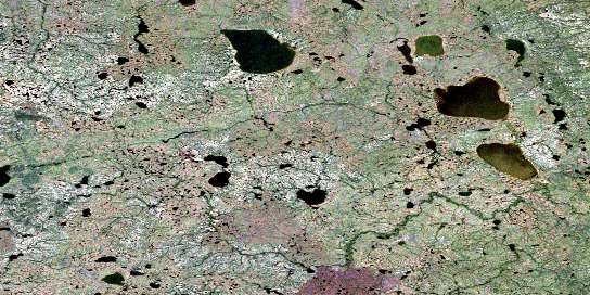 Fly Lake Satellite Map 054E07 at 1:50,000 scale - National Topographic System of Canada (NTS) - Orthophoto
