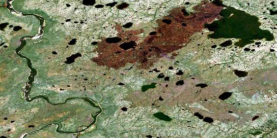Air photo: Bradshaw Lake Satellite Image map 054E11 at 1:50,000 Scale