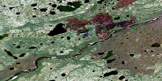 Braden Lake Satellite Map 054E14 at 1:50,000 scale - National Topographic System of Canada (NTS) - Orthophoto