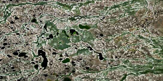 Skidmore Lake Satellite Map 054F14 at 1:50,000 scale - National Topographic System of Canada (NTS) - Orthophoto