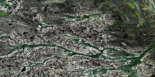 Kelsey Creek Satellite Map 054K03 at 1:50,000 scale - National Topographic System of Canada (NTS) - Orthophoto