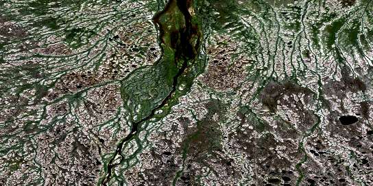 Bylot Satellite Map 054L08 at 1:50,000 scale - National Topographic System of Canada (NTS) - Orthophoto