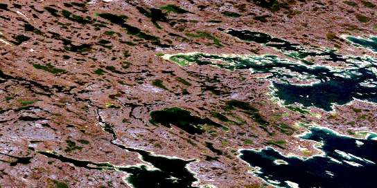 Fishery Lake Satellite Map 055K03 at 1:50,000 scale - National Topographic System of Canada (NTS) - Orthophoto