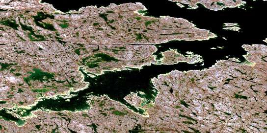 Barbour Bay Satellite Map 055N09 at 1:50,000 scale - National Topographic System of Canada (NTS) - Orthophoto